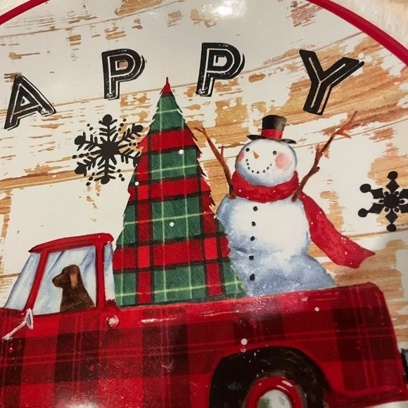 Little Red Truck Platter Certified International 13” - Picture 3 of 9